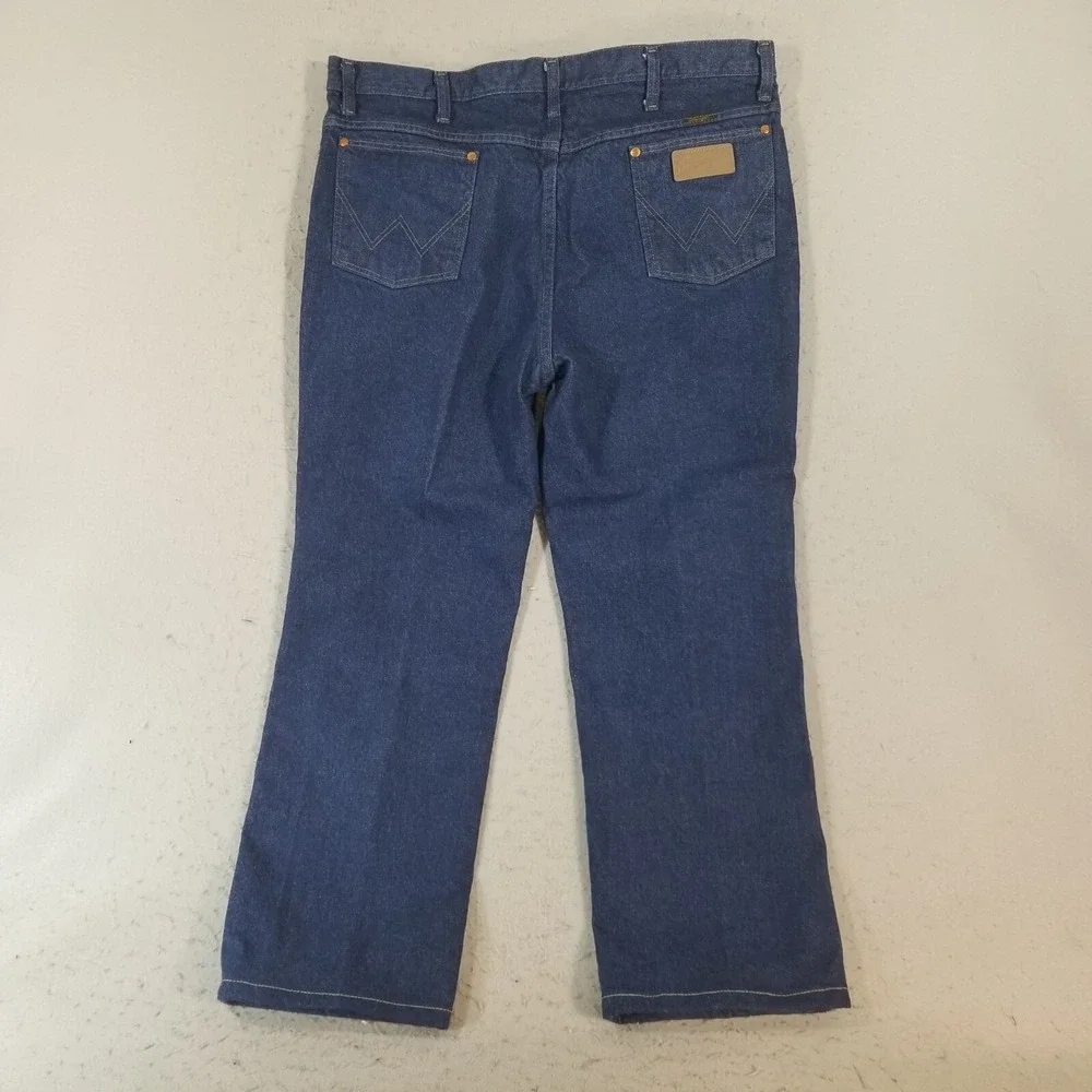 Wrangler jeans men's 38x28 Cowboy Cut 936PWD blue denim pants retro western